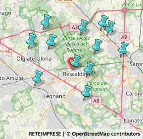 Mappa Via Olona, 20027 Rescaldina MI, Italia (3.84583)