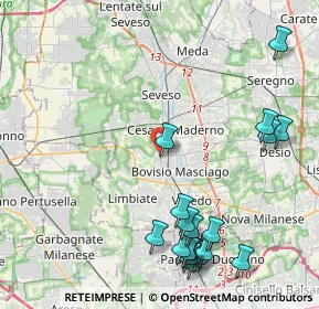 Mappa Via Ludovico Ariosto, 20813 Bovisio-Masciago MB, Italia (5.21833)