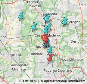 Mappa Via Ludovico Ariosto, 20813 Bovisio-Masciago MB, Italia (2.49231)