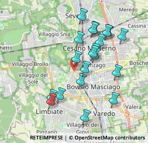 Mappa Via Ludovico Ariosto, 20813 Bovisio-Masciago MB, Italia (1.792)