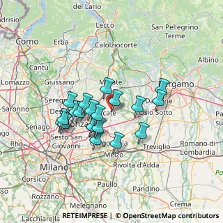 Mappa Via Milano, 20882 Vimercate MB, Italia (11.1665)