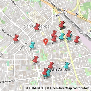 Mappa Via Vincenzo Bellini, 21052 Busto Arsizio VA, Italia (0.5305)