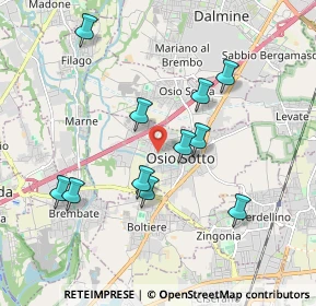 Mappa Via Ciro Menotti, 24046 Osio Sotto BG, Italia (1.78727)