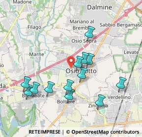 Mappa Via Ciro Menotti, 24046 Osio Sotto BG, Italia (1.84154)