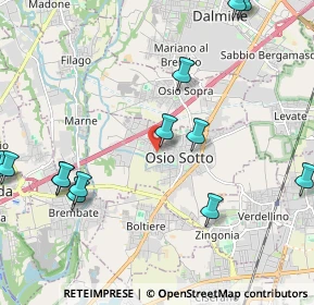 Mappa Via Ciro Menotti, 24046 Osio Sotto BG, Italia (2.63385)