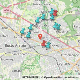 Mappa Via Don Minzoni, 21057 Olgiate Olona VA, Italia (1.86167)