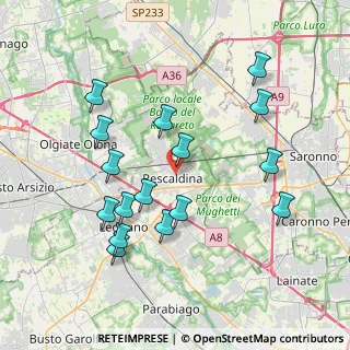 Mappa Via Cesare Beccaria, 20027 Rescaldina MI, Italia (3.90938)