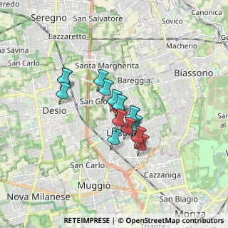 Mappa Via Fratelli Cervi, 20851 Lissone MB, Italia (1.09938)