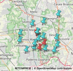 Mappa Via Maestri del Lavoro, 20813 Cesano Maderno MB, Italia (3.14944)