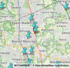 Mappa Via Maestri del Lavoro, 20813 Cesano Maderno MB, Italia (2.8475)