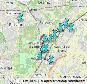Mappa Via Andrea Mantegna, 20852 Villasanta MB, Italia (1.46167)
