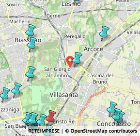 Mappa Via Andrea Mantegna, 20852 Villasanta MB, Italia (3.4455)