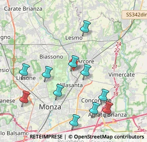 Mappa Via Andrea Mantegna, 20852 Villasanta MB, Italia (4.24455)