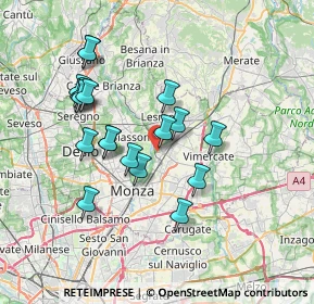 Mappa Via Andrea Mantegna, 20852 Villasanta MB, Italia (6.67421)
