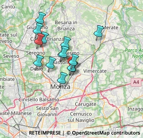 Mappa Via Andrea Mantegna, 20852 Villasanta MB, Italia (5.48643)