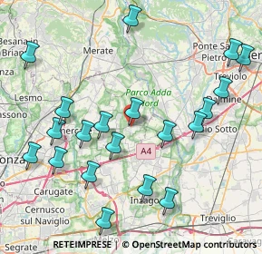 Mappa Via Alessandro Manzoni, 20874 Busnago MB, Italia (9.2195)