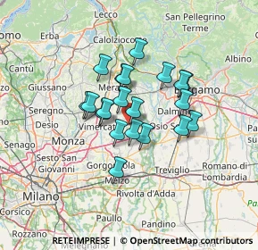 Mappa Via Alessandro Manzoni, 20874 Busnago MB, Italia (9.6335)