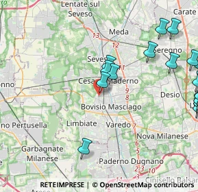 Mappa Via Gaetano Donizetti, 20813 Bovisio-masciago MB, Italia (5.8925)