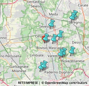 Mappa Via Gaetano Donizetti, 20813 Bovisio-masciago MB, Italia (3.76636)