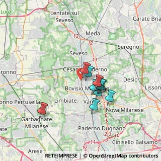 Mappa Via Col di Tenda, 20811 Cesano Maderno MB, Italia (2.52182)