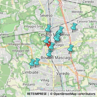 Mappa Via Col di Tenda, 20811 Cesano Maderno MB, Italia (1.29917)