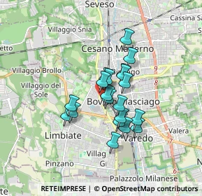 Mappa Via A. Stoppani, 20813 Limbiate MB, Italia (1.191)