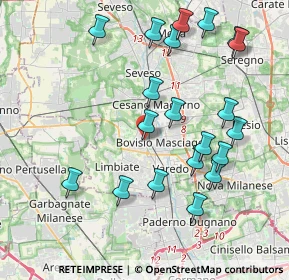 Mappa Via A. Stoppani, 20813 Limbiate MB, Italia (4.2325)