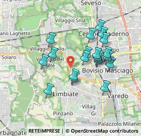 Mappa Via Monte Grappa, 20051 Limbiate MB, Italia (1.6005)