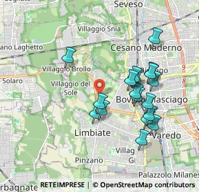 Mappa Via Monte Grappa, 20051 Limbiate MB, Italia (1.71667)