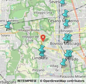 Mappa Via Monte Grappa, 20051 Limbiate MB, Italia (2.44636)