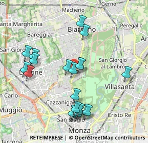 Mappa 20854 Vedano al Lambro MB, Italia (1.987)