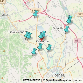 Mappa Via Roma, 36030 Caldogno-rettorgole-cresole , Italia (3.4963636363636)