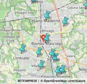 Mappa Largo Umberto Dabbeni, 20813 Bovisio-Masciago MB, Italia (2.59308)