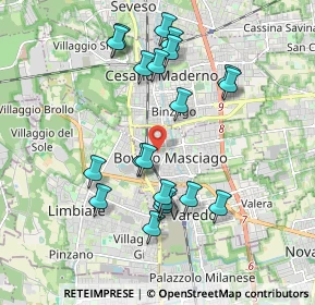 Mappa Largo Umberto Dabbeni, 20813 Bovisio-Masciago MB, Italia (1.861)