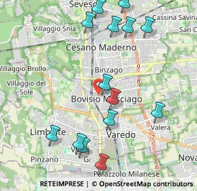 Mappa Largo Umberto Dabbeni, 20813 Bovisio-Masciago MB, Italia (2.29571)