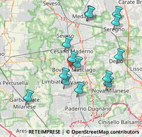 Mappa Largo Umberto Dabbeni, 20813 Bovisio-Masciago MB, Italia (3.88286)