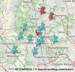 Mappa Largo Umberto Dabbeni, 20813 Bovisio-Masciago MB, Italia (3.22385)