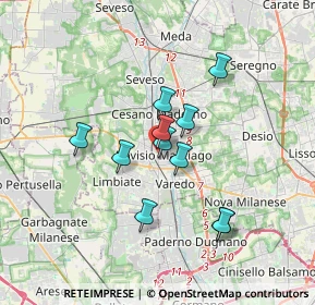 Mappa Largo Umberto Dabbeni, 20813 Bovisio-Masciago MB, Italia (2.73091)