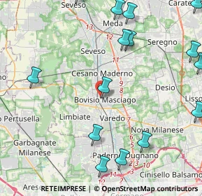 Mappa Largo Umberto Dabbeni, 20813 Bovisio-Masciago MB, Italia (5.678)