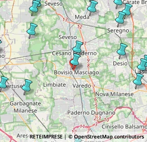 Mappa Largo Umberto Dabbeni, 20813 Bovisio-Masciago MB, Italia (6.596)