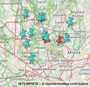 Mappa Largo Umberto Dabbeni, 20813 Bovisio-Masciago MB, Italia (6.48417)