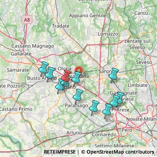 Mappa Via Carlo Alberto dalla Chiesa, 20027 Rescaldina MI, Italia (6.96667)