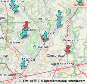 Mappa Via Pier Capponi, 20852 Villasanta MB, Italia (4.98545)