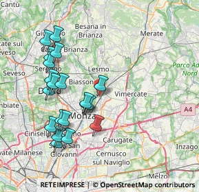 Mappa Via Pier Capponi, 20852 Villasanta MB, Italia (7.8165)