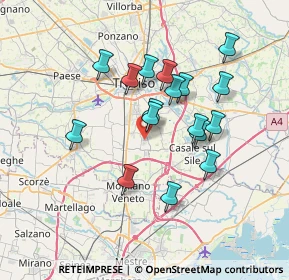 Mappa Via Luigi Einaudi, 31030 Casier TV, Italia (6.11529)