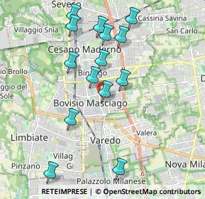 Mappa Via Venezia, 20813 Bovisio-Masciago MB, Italia (1.96857)