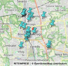 Mappa Via Venezia, 20813 Bovisio-Masciago MB, Italia (1.6895)
