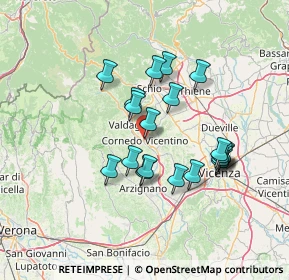 Mappa Cornedo Vicentino, 36073 Cornedo Vicentino VI, Italia (12.1005)