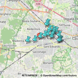 Mappa Via Carlo Poerio, 21052 Busto Arsizio VA, Italia (1.42222)