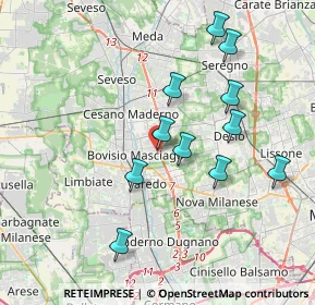 Mappa Via Podgora, 20813 Bovisio-Masciago MB, Italia (3.61727)
